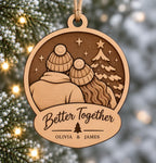 Personalized Better Together Christmas Ornament - Custom Couple Name Layered Wood