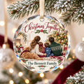 Personalized Christmas Together Family Glass Ornament - Custom Family Name & Year
