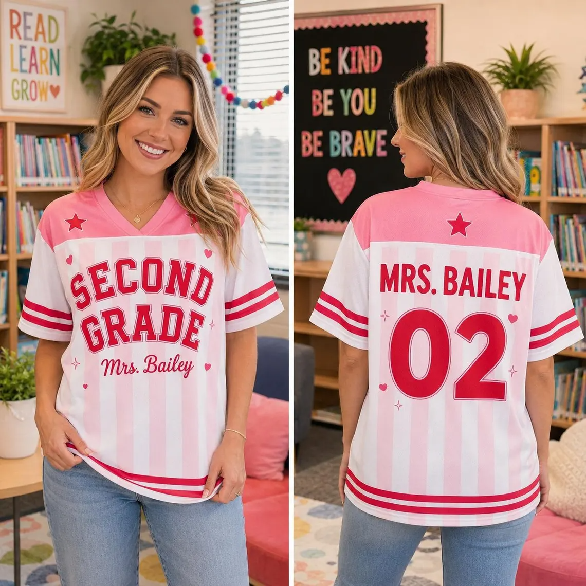 Custom Teacher Spirit Jersey detail