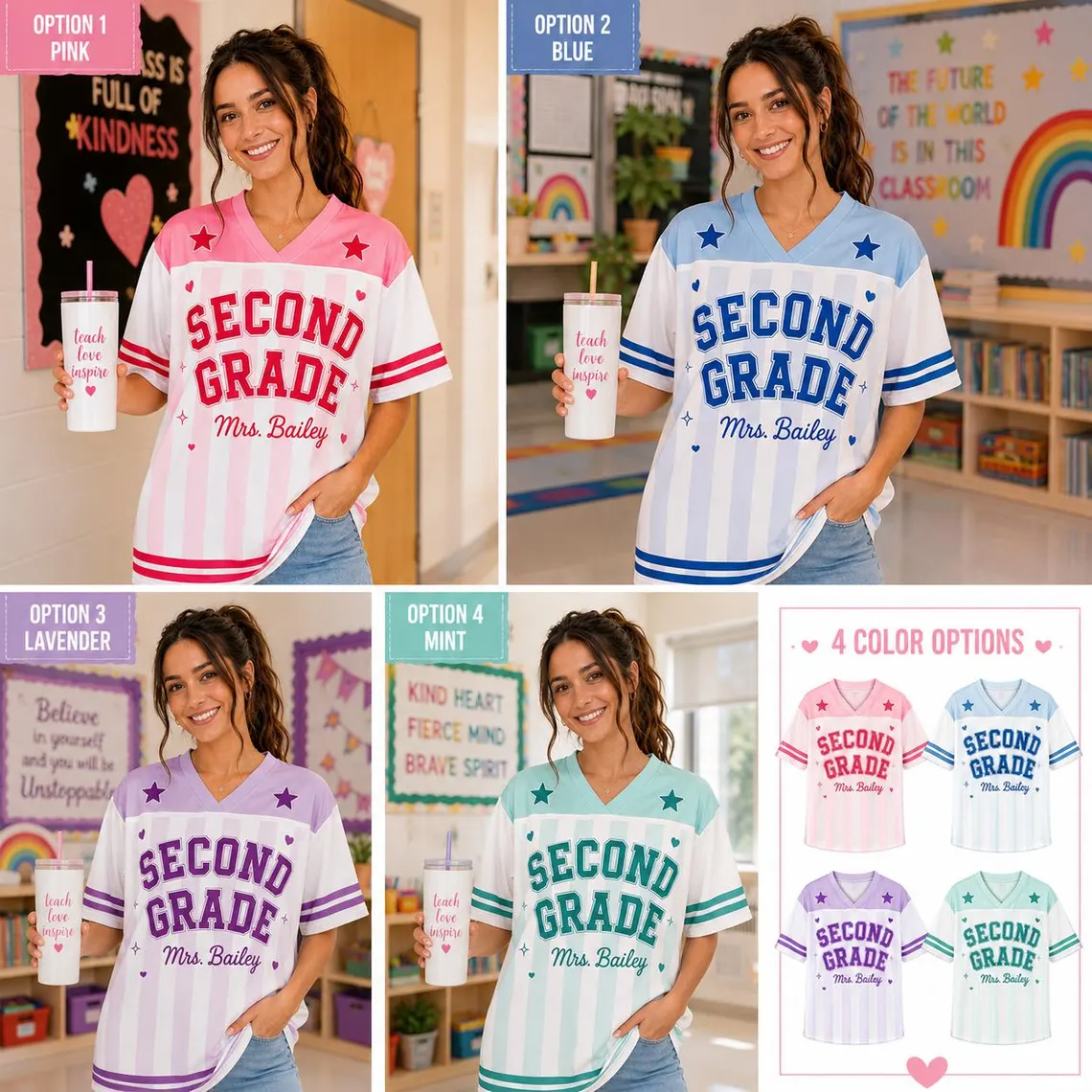 Custom Teacher Spirit Jersey for teacher appreciation