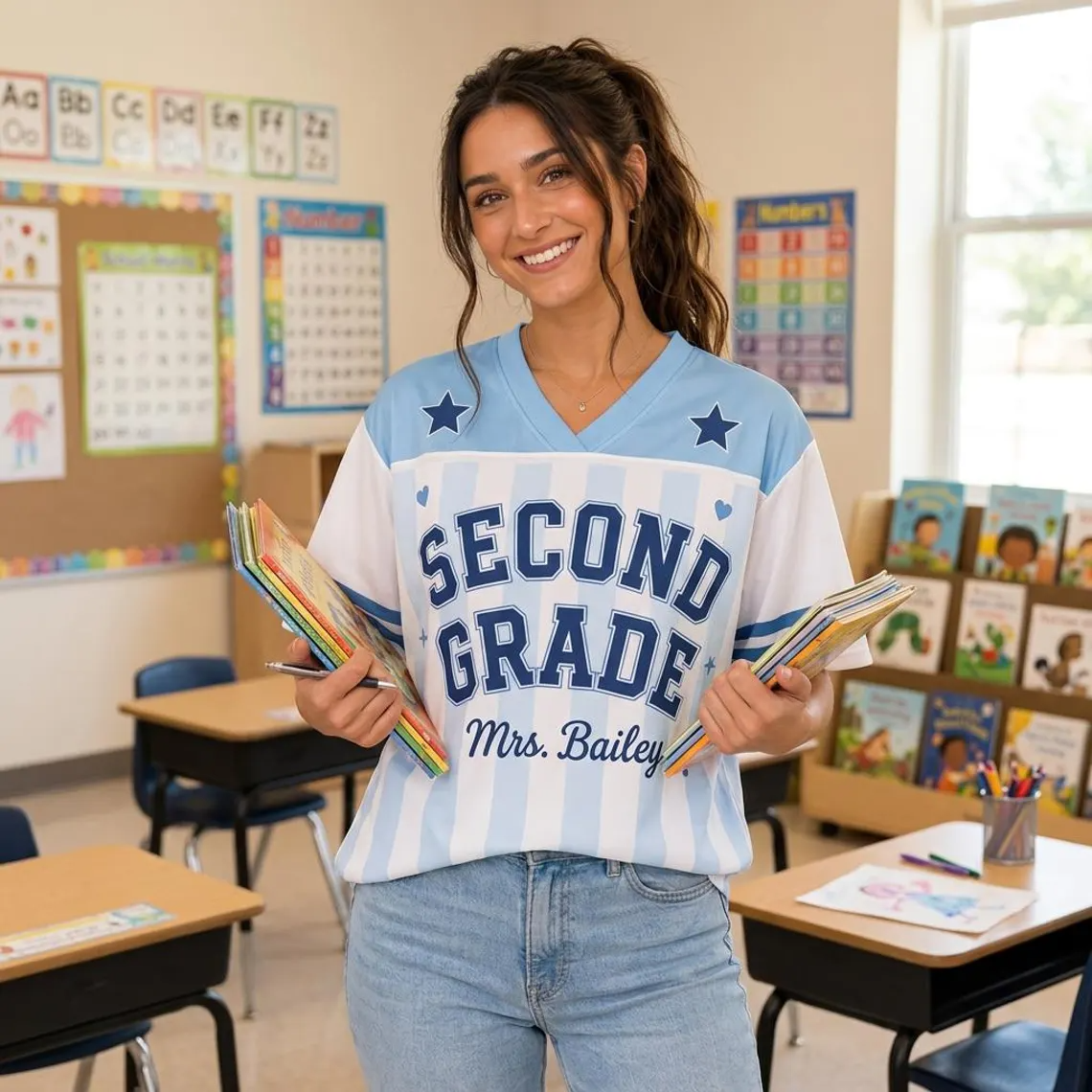Custom Teacher Spirit Jersey display detail