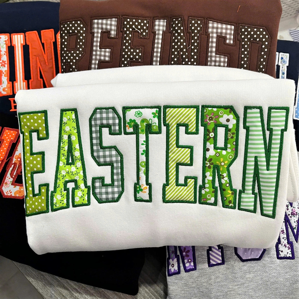 Custom School Name Sweatshirt - Varsity Applique Crewneck