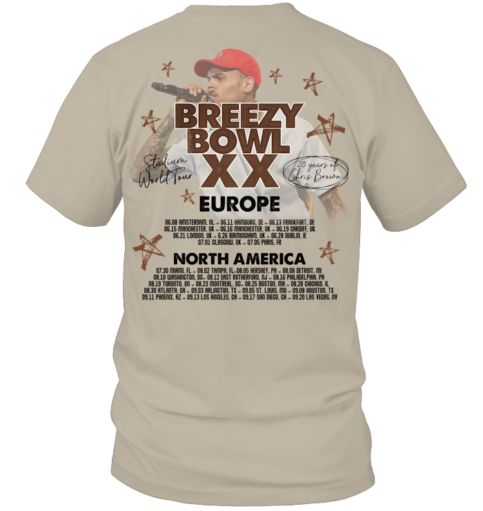 Chris Brown Tour Breezy Bowl XX Shirt - ECOLD140 (White Shirt)