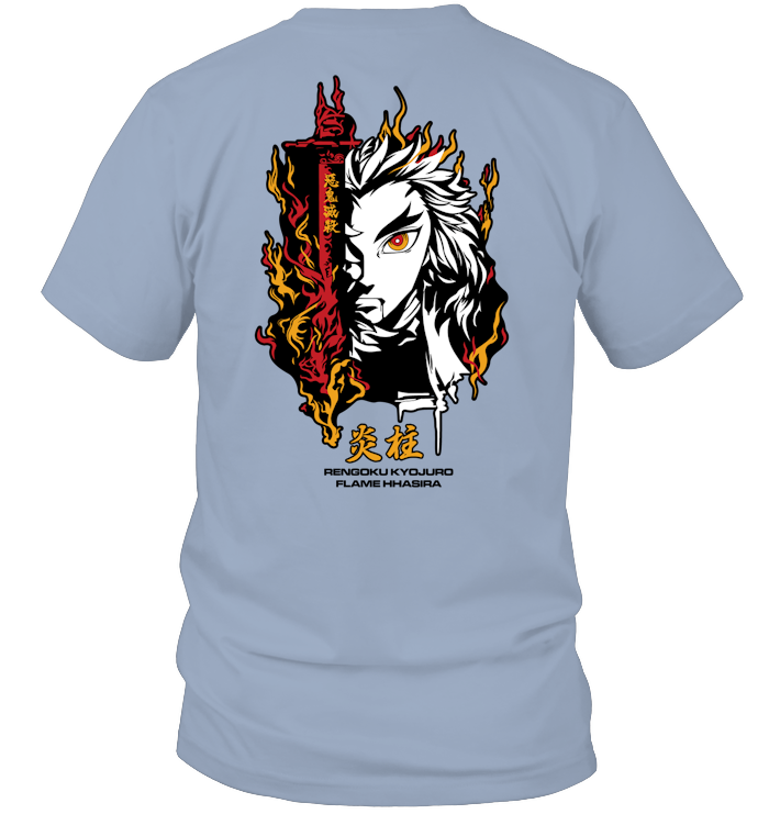 Demon Slayer Kyojuro Rengoku Unisex Tee - ECOBT1369 (White Shirt)