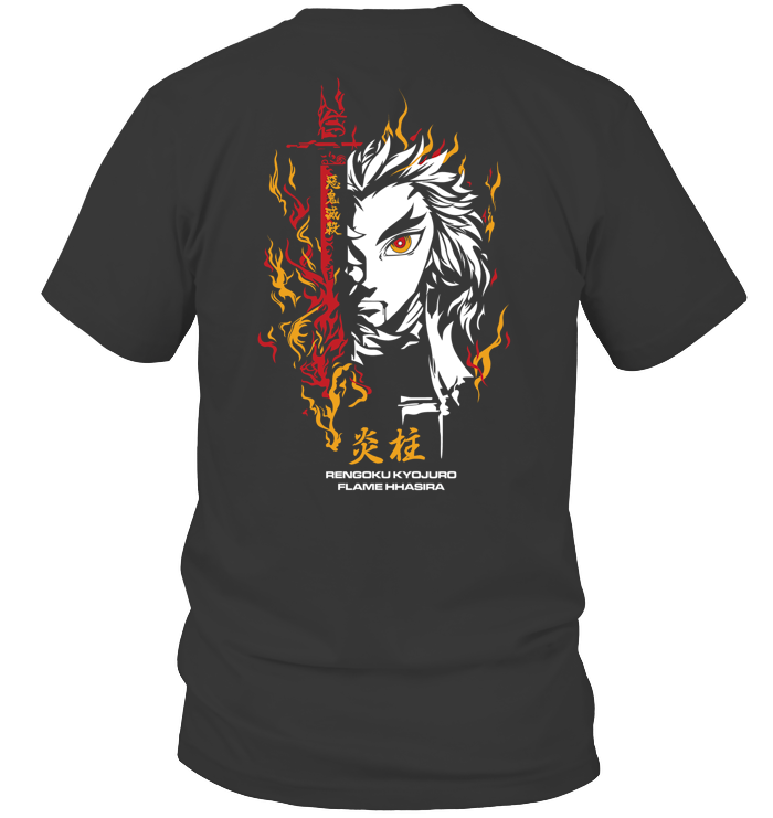 Demon Slayer Kyojuro Rengoku Unisex Tee - ECOBT1369 (Black Shirt)