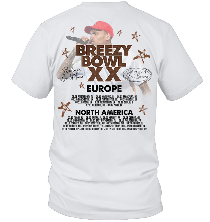 Chris Brown Tour Breezy Bowl XX Shirt - ECOLD140 (White Shirt)