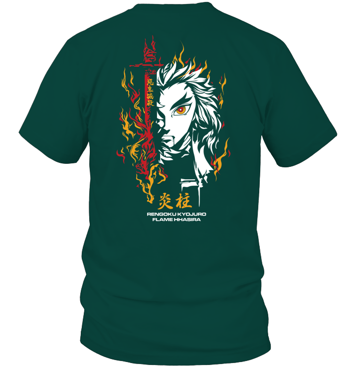 Demon Slayer Kyojuro Rengoku Unisex Tee - ECOBT1369 (Black Shirt)
