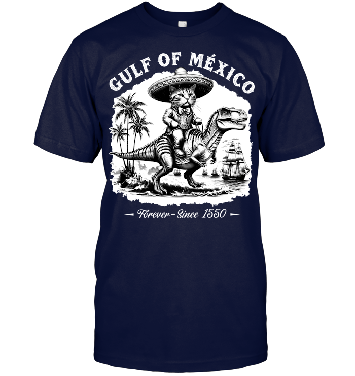 Gulf of Mexico Funny Pirate Cat Shirt - EVYBT1231 (Black Shirt)