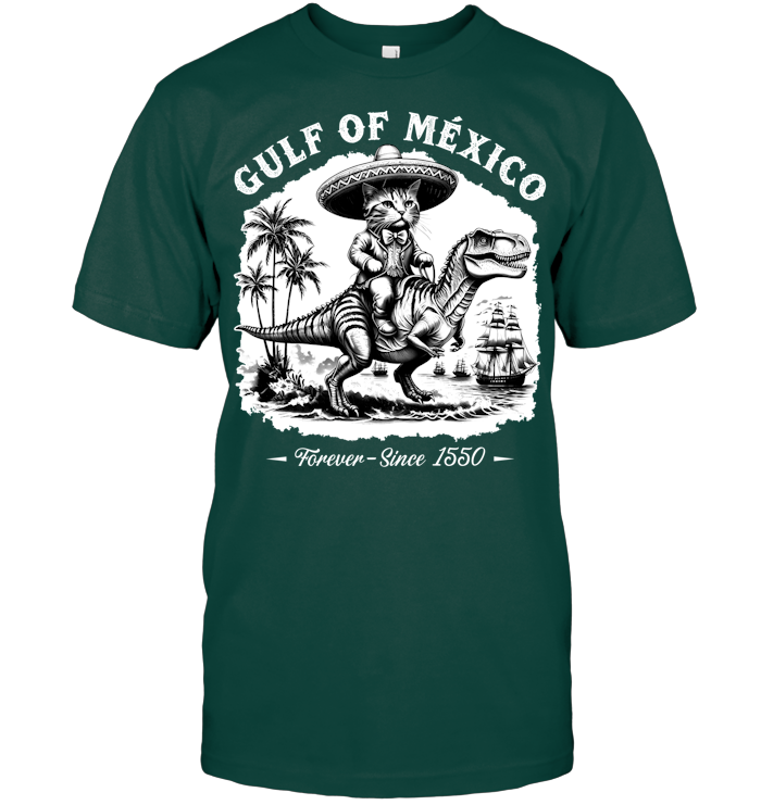 Gulf of Mexico Funny Pirate Cat Shirt - EVYBT1231 (Black Shirt)