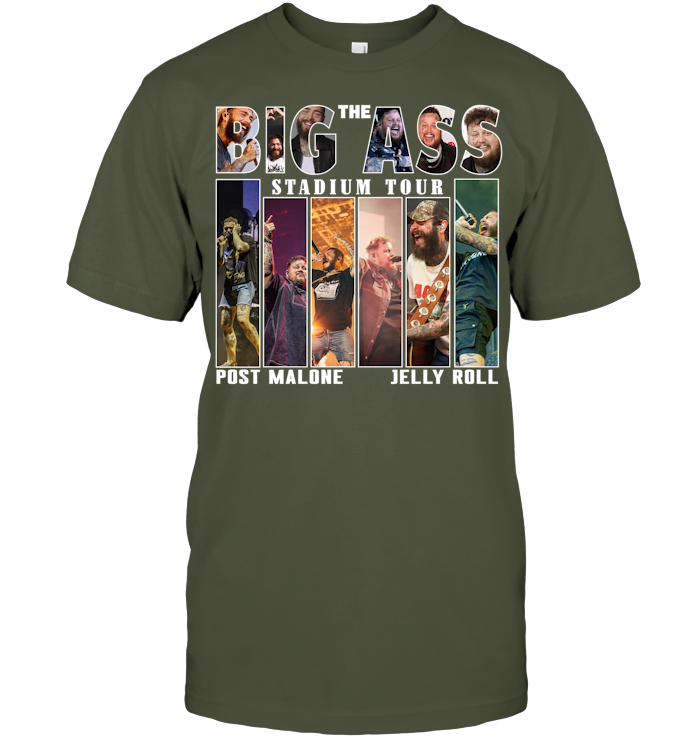 Post Malone Jelly Roll 2025 Tour Shirt, Big Ass Stadium Tour - ECOTR4193 (Black Shirt)