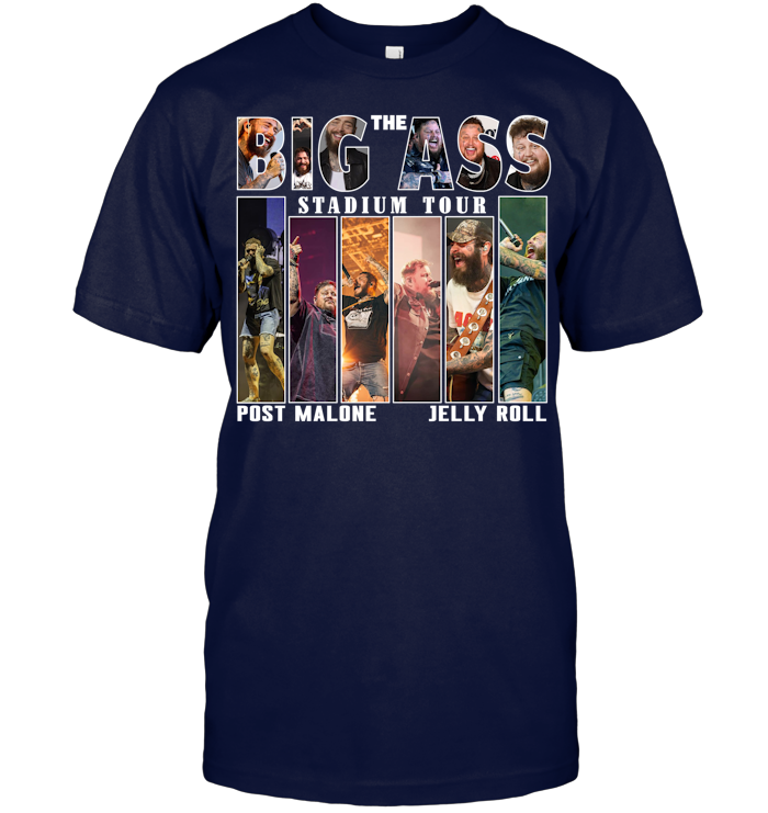 Post Malone Jelly Roll 2025 Tour Shirt, Big Ass Stadium Tour - ECOTR4193 (Black Shirt)
