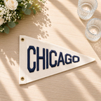 Custom Embroidered Pennant Flag detail