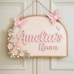Personalized Girl Nursery Sign design detail