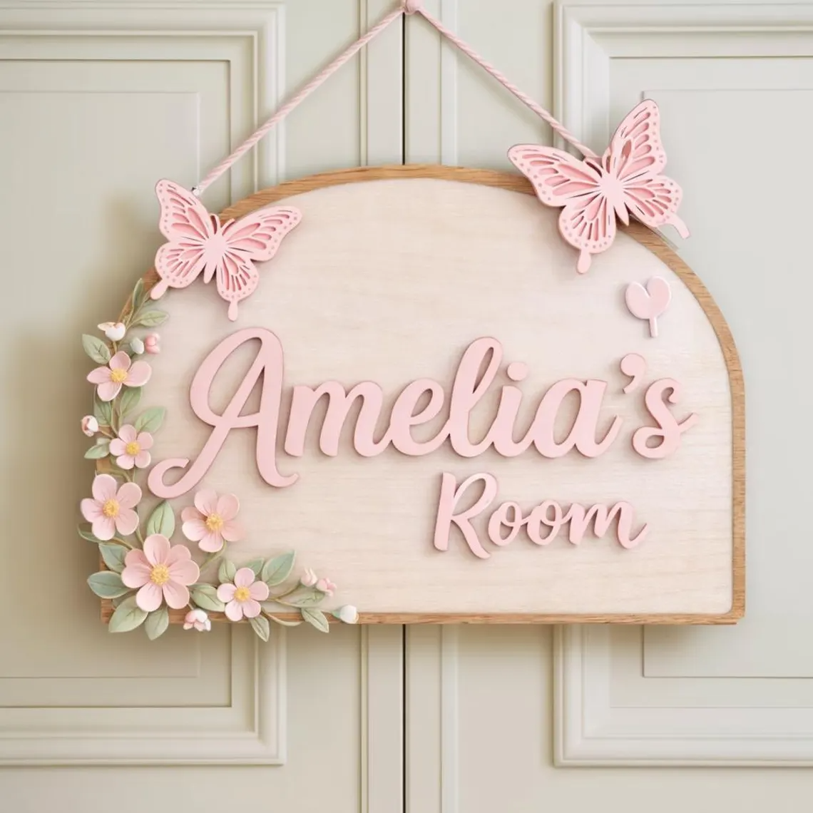 Personalized Girl Nursery Sign design detail