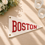 Custom Embroidered Pennant Flag design detail