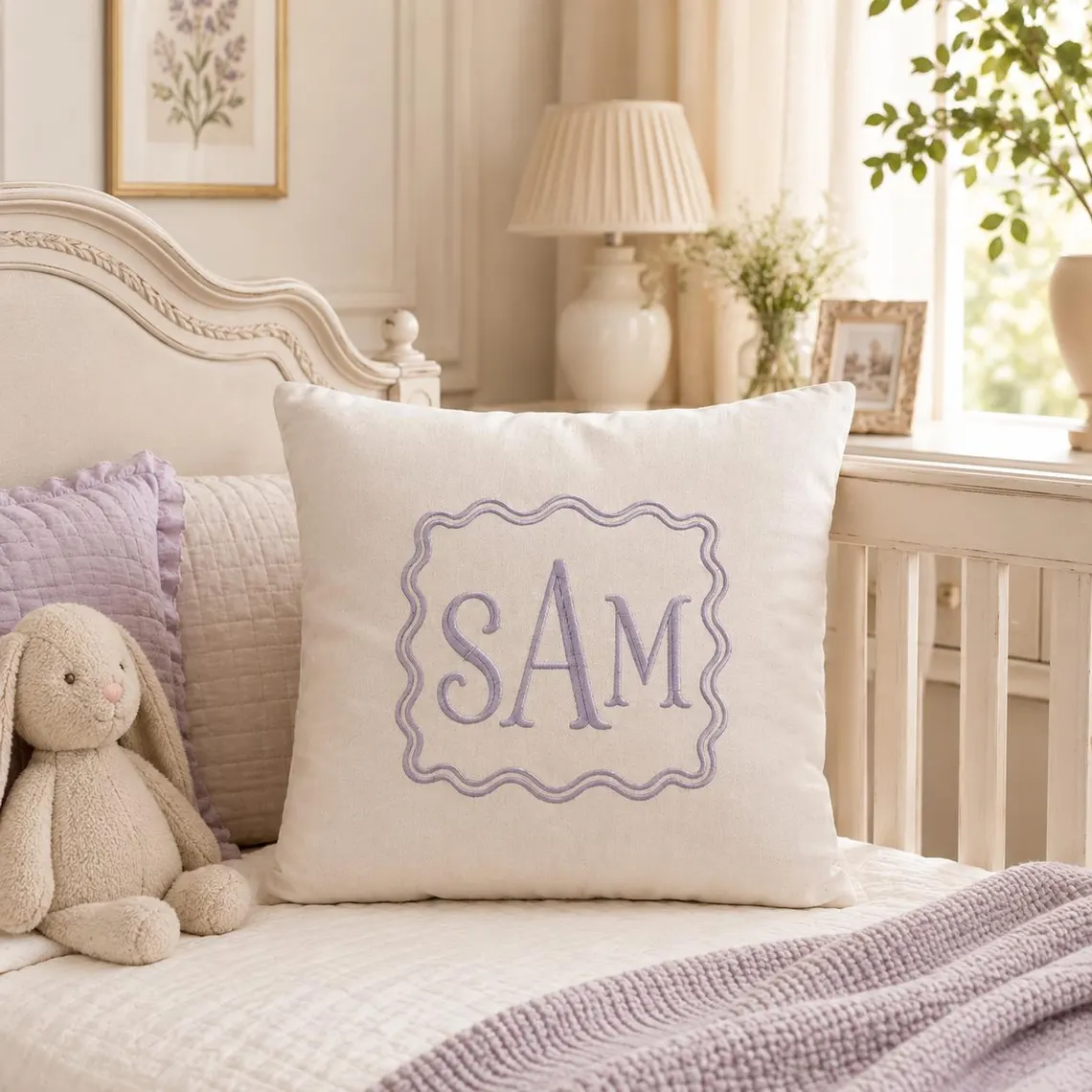 Personalized Monogram Pillow Cover design detail