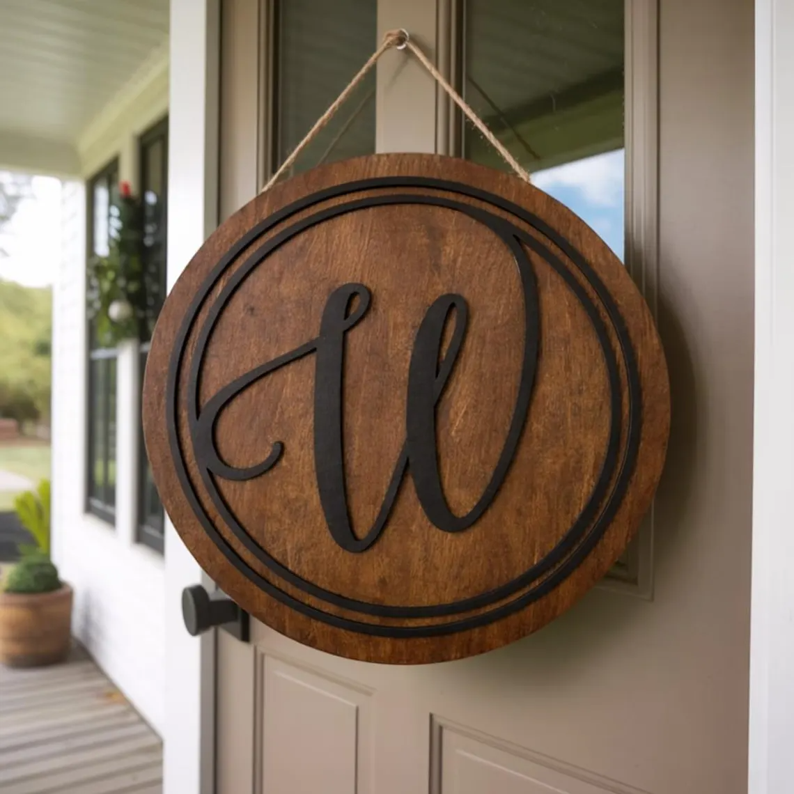 Personalized Monogram Door Hanger detail
