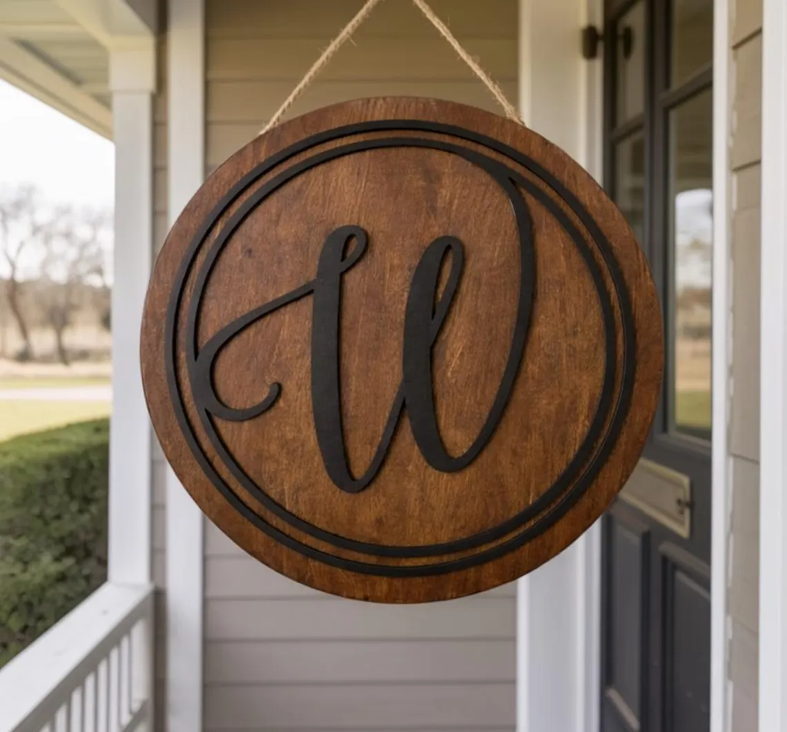 Personalized Monogram Door Hanger for front door decor
