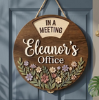 Personalized Wildflower Office Sign design detail