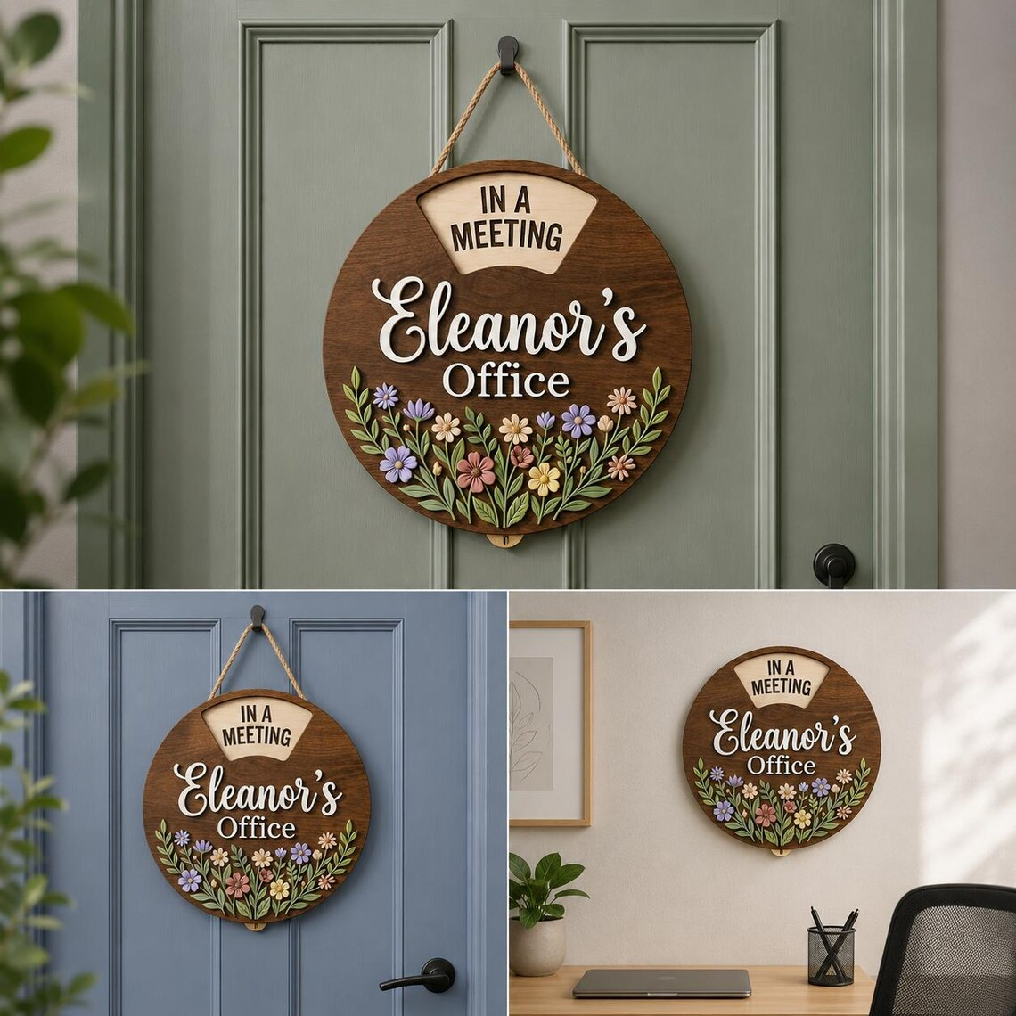 Personalized Wildflower Office Sign for personalized displays