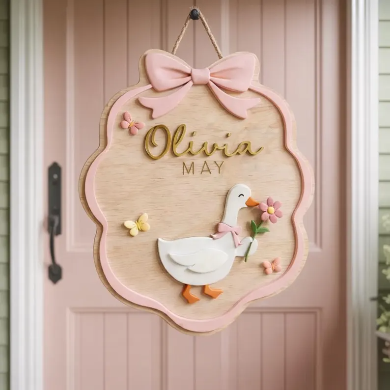 Personalized Goose Name Sign for nursery decor