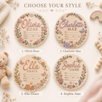 Personalized Floral Baby Announcement for nursery decor