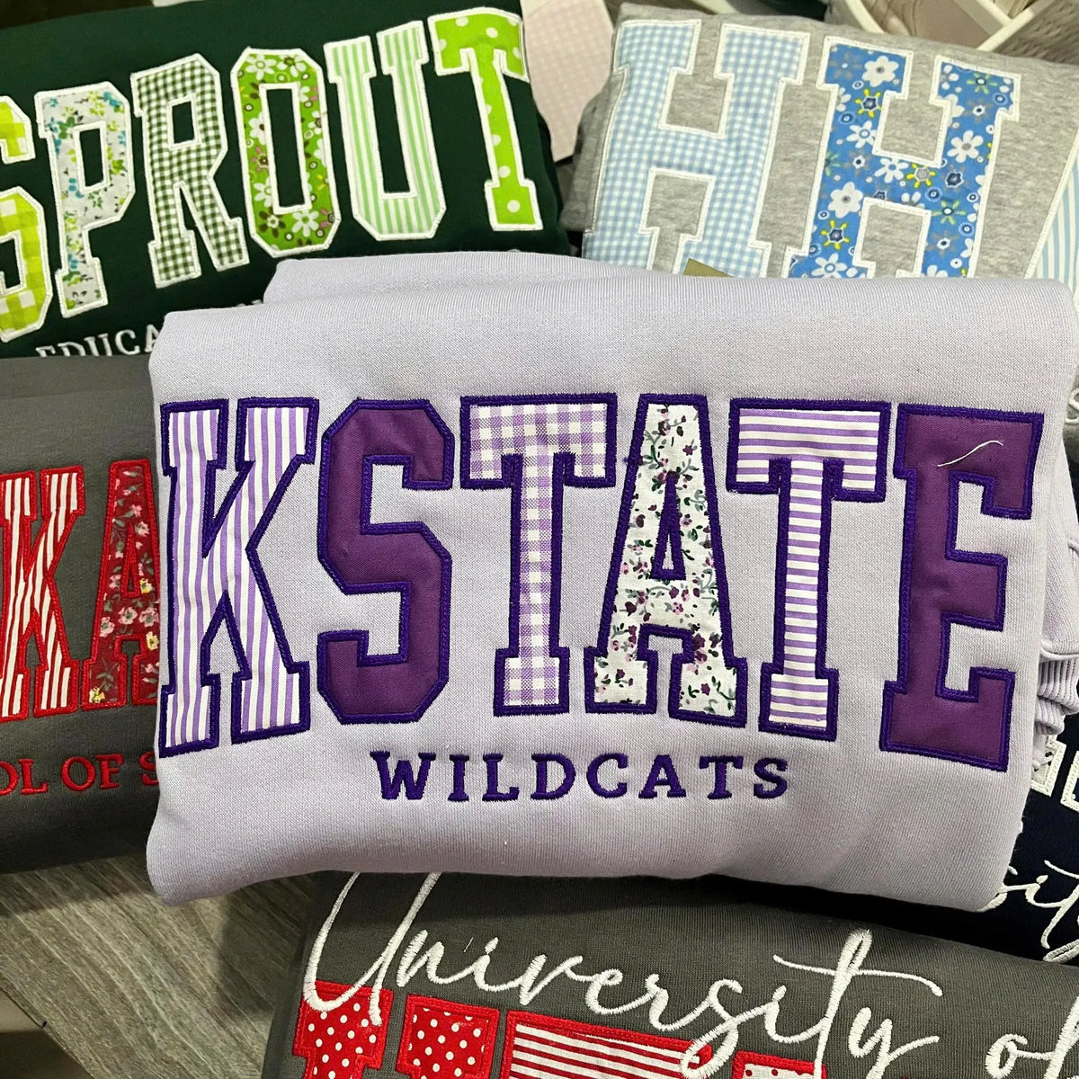 Custom School Name Sweatshirt - Varsity Applique Crewneck