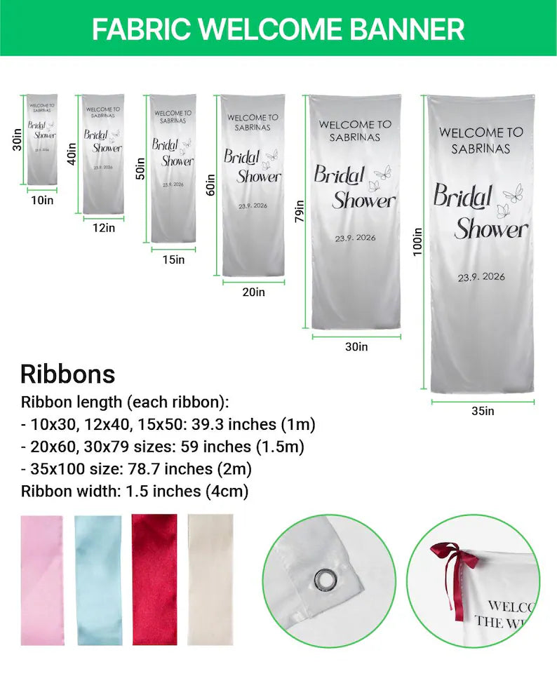Personalized Wedding Welcome Sign - Sheer Lace Banner
