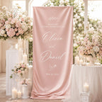 Custom Wedding Welcome Banner - Ivory Silk Ceremony Decor