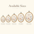 Personalized Oval Floral Baby Name Hoop - Embroidered Nursery Sign