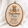 Personalized Birth Stats Embroidery Hoop