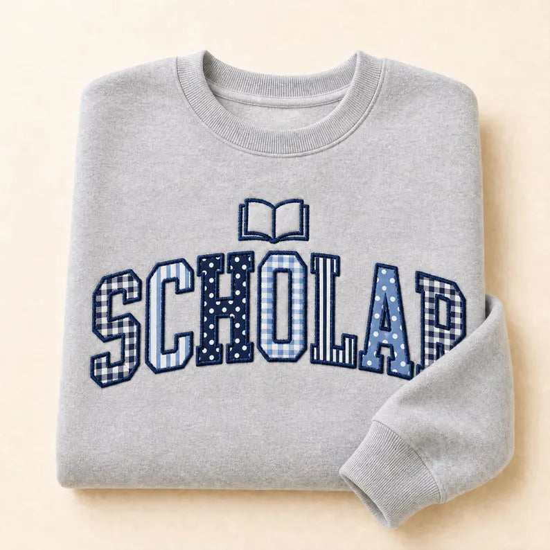 Scholar Campus Alumni sweatshirt word options