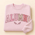 Custom word applique sweatshirt with varsity letters