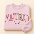 Custom word applique sweatshirt with varsity letters