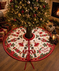 Custom Family Name Nutcracker Tree Skirt - Quilted Ballet Christmas Tree Decor
