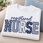 Personalized Emergency Nurse Sweatshirt - Custom RN Floral Applique Crewneck Gift