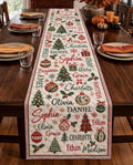 Personalized Christmas Table Runner - Custom Repeating Names Holiday Home Decor
