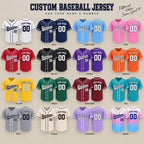 Custom Ombre Baseball Jersey - Personalized Team Name & Number