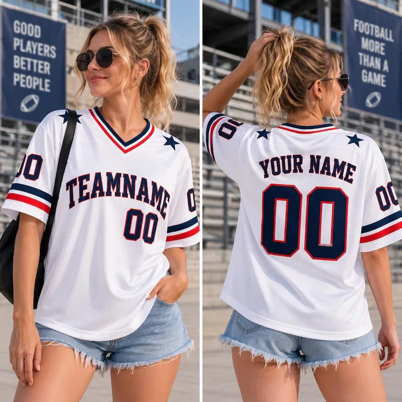 Custom Football Jersey - Personalized Name & Number Team Shirt