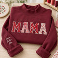 Personalized Mama Sweatshirt - Kids Names Sleeve Applique Crewneck