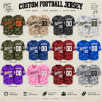 Custom Camo Football Jersey - Personalized Team Name & Number