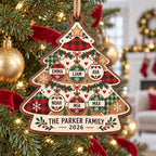 Personalized Family Christmas Ornament - Custom Names & Year Wood Keepsake