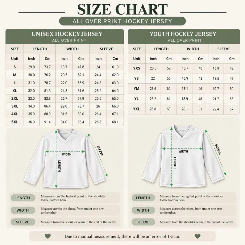 Custom Long Sleeve Hockey Jersey - Personalized Name & Number Team Shirt