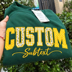 Custom Name Patchwork Sweatshirt - Personalized Embroidered Varsity Crewneck Gift