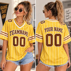 Custom Pinstripe Football Jersey - Personalized Team Name & Number Shirt