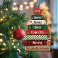 Custom Stacked Name Christmas Tree Ornament 2026- Personalized Wooden Family Keepsake