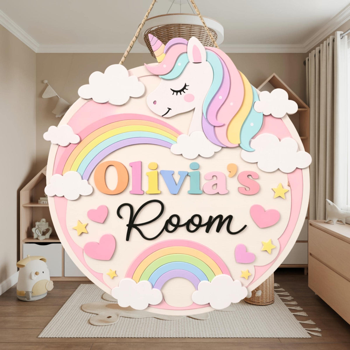 Personalized Unicorn Name Sign for kids room decor