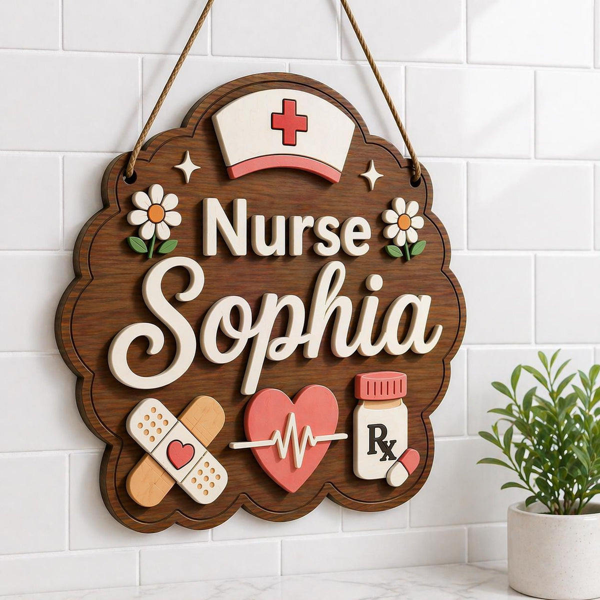 Personalized Nurse Wooden Door Hanger, Personalized School Nurse Sign, School Nurse Door Hanger, Nurse Welcome Sign, Gift for