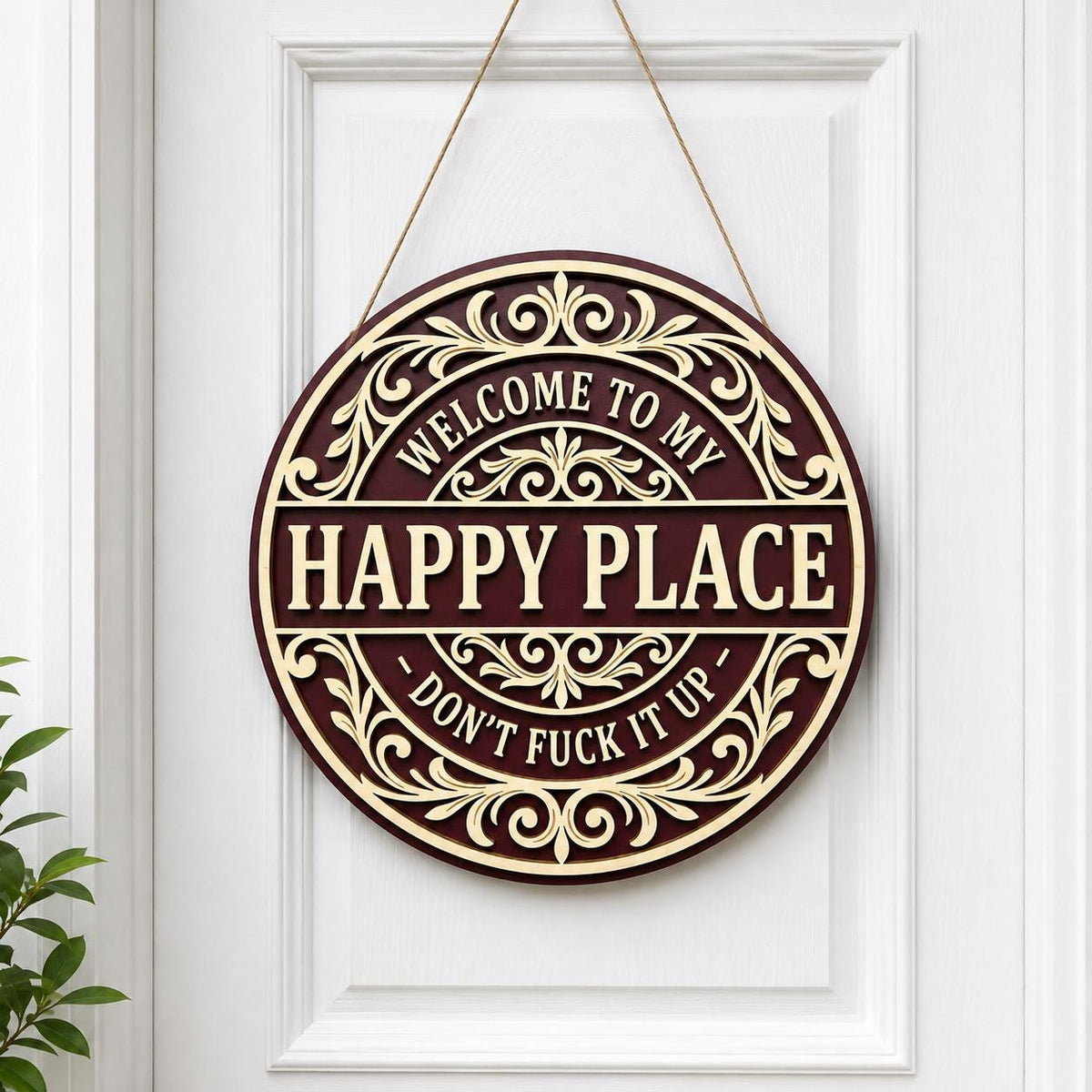 Happy Place Wooden Sign alternate product view