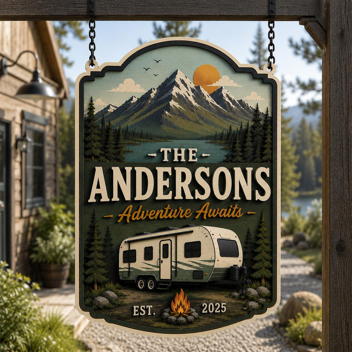 Personalized RV Campsite Sign for campsite decor